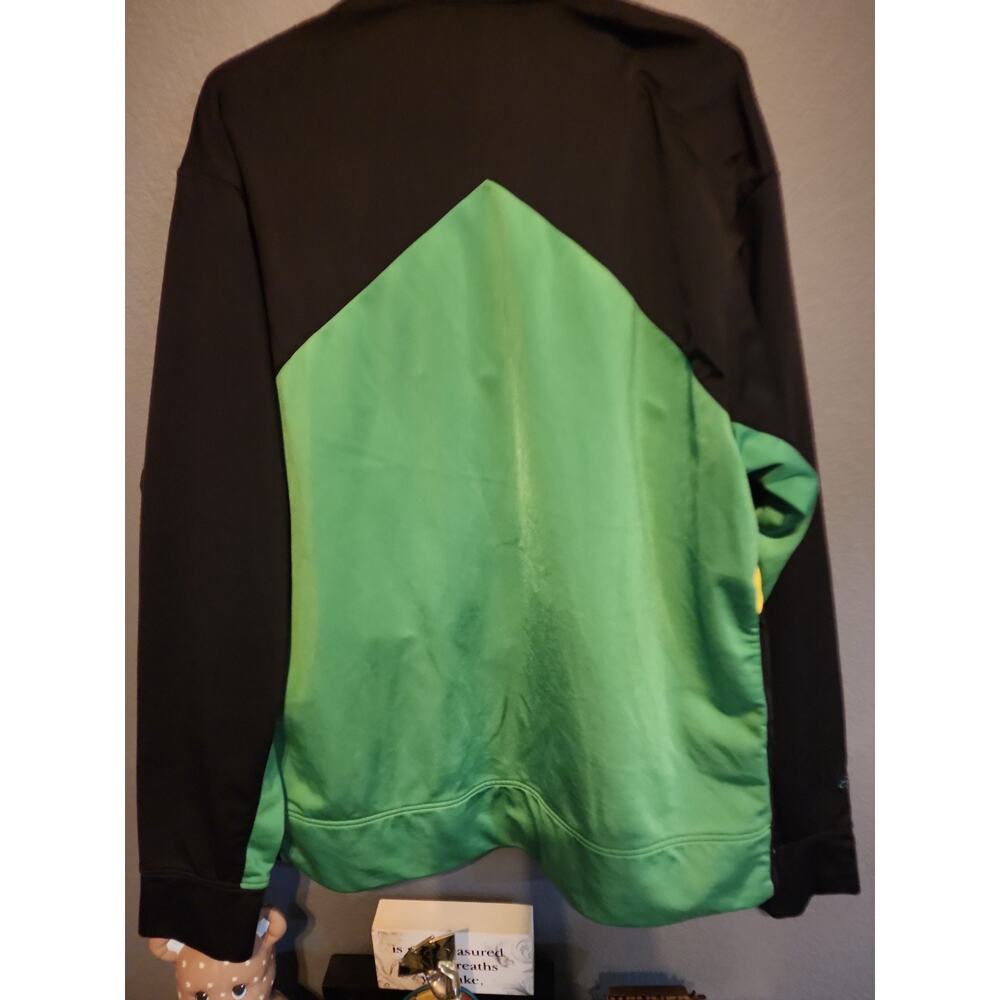 Fox Racing Mens XL Jacket Full Zip Up Retro Style Black Green Yellow Pockets - Picture 8 of 9